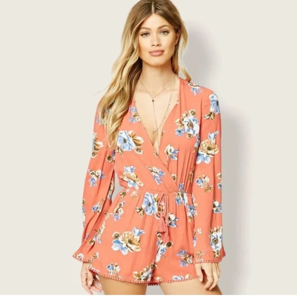 Forever 21 Coral Floral Print Dress